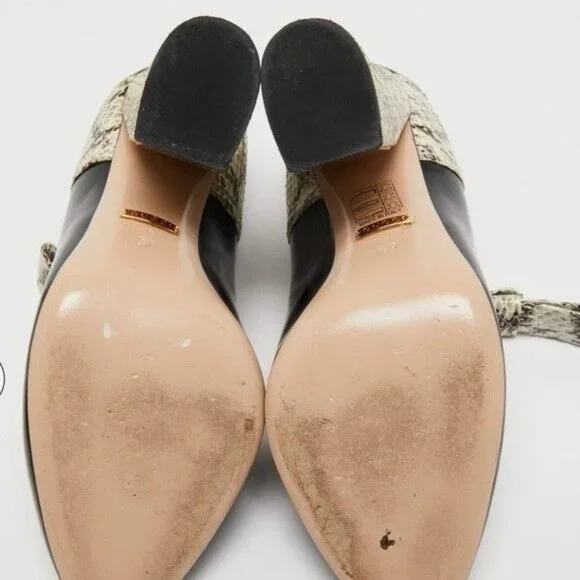 Gucci Tricolor Leather Snakeskin Nimue Mary Jane Pumps Heels. EU 38 (US 8) - Picture 7 of 9